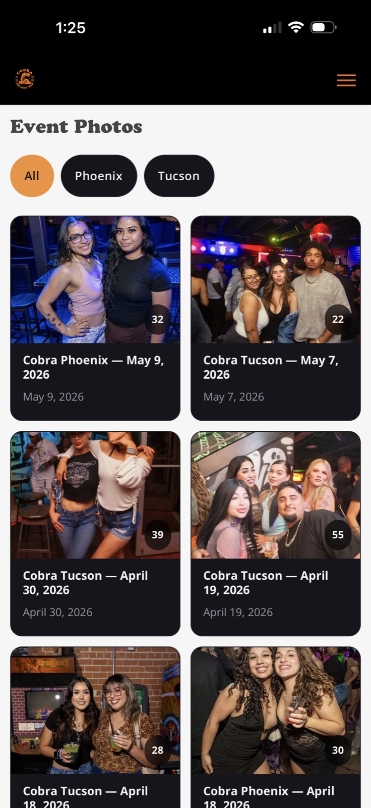 The Cobra Gallery app on a phone