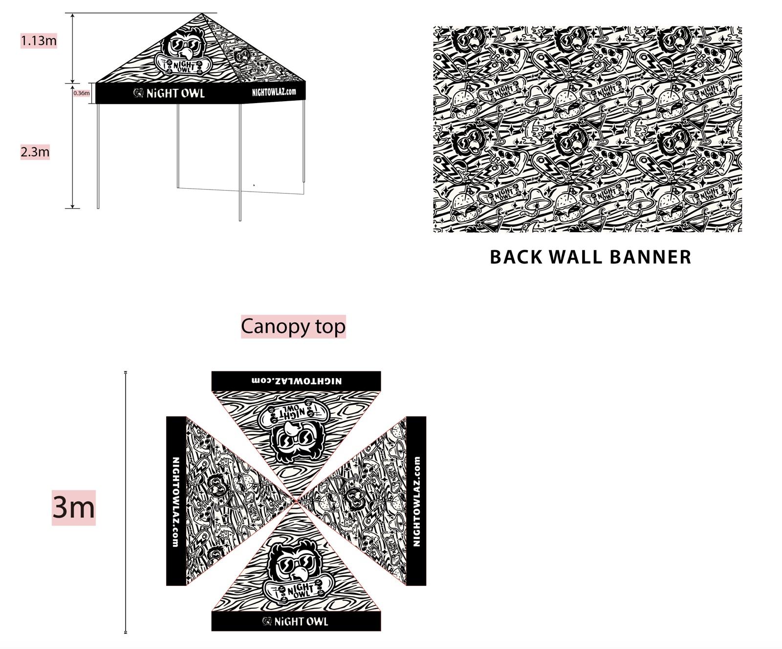 Event tent, canopy + banner system